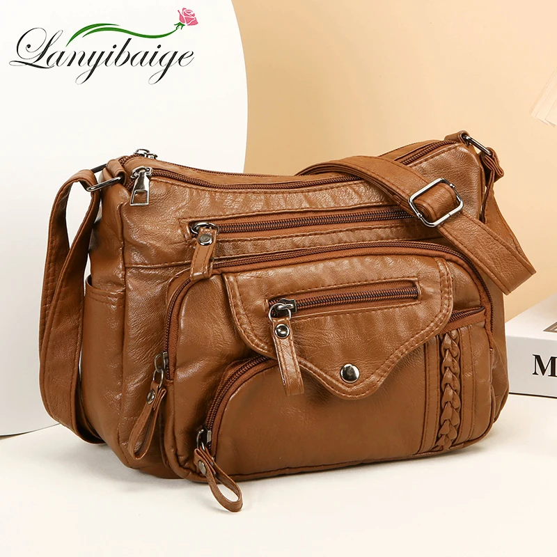 Borsa in pelle di alta qualità per donna Borsa a tracolla con tracolla di design casual di lusso da donna Borsa e borsetta Bolsas da lavoro femminile