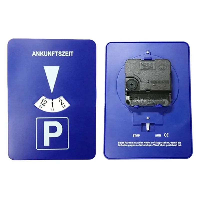 Blue Digital Parking Timer Disc - LCD Display with Magnetic Base for Car Dashboard, Adjustable Arrival Time Tool for Parking