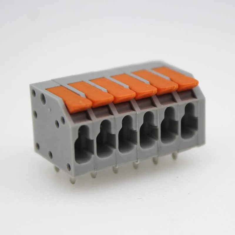 PCB terminal block 1Pcs 2601 1.5 mm&sup2; spacing 3.5 or 5.0 mm pitch gray 2601-1102 3 4 5 6 din rail terminal block