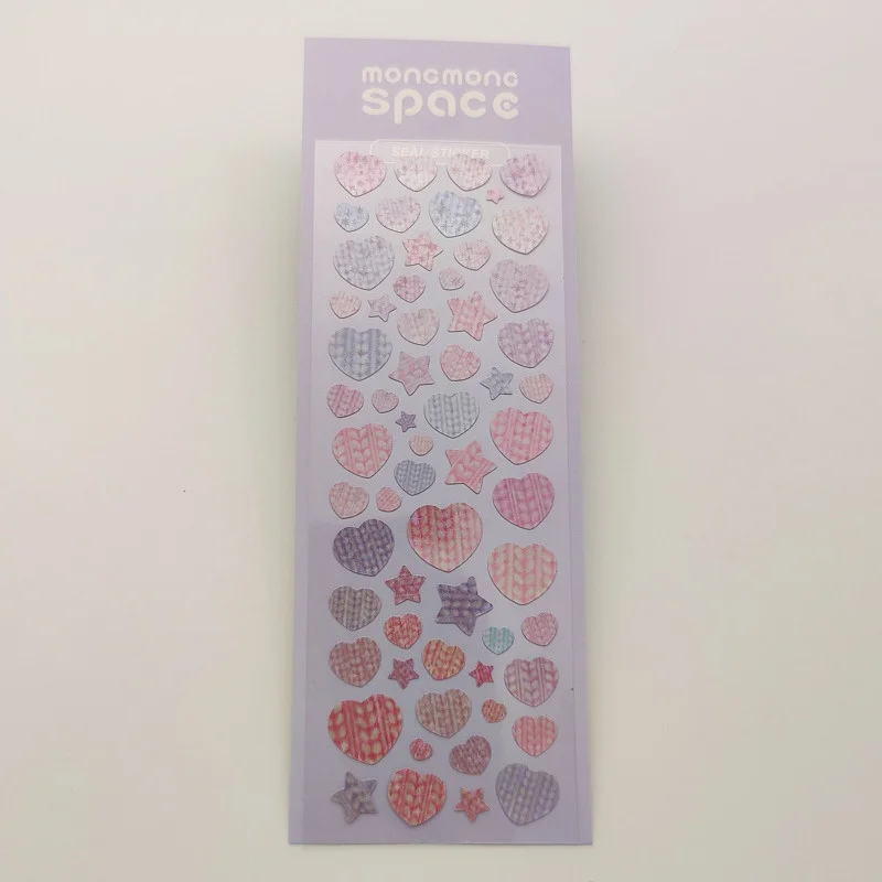 1Pc Ins Hot Moon Star Series Embellishment Gradient Laser Sticker Diy PVC Material Scrapbooking Decorative Stickers Stationery