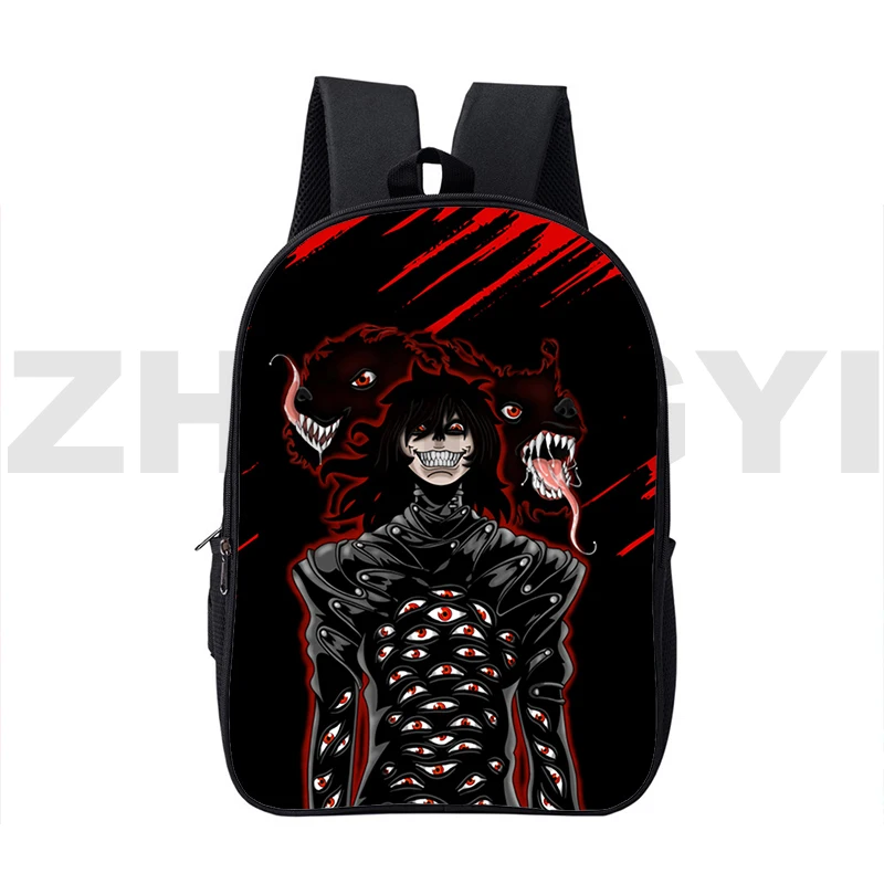 

16 Inch Large Anime Hellsing 3D Backpacks for Teenager College Laptop Back Pack Manga Alucard Eyes Mens Bookbag ヘルシング Urban Bags