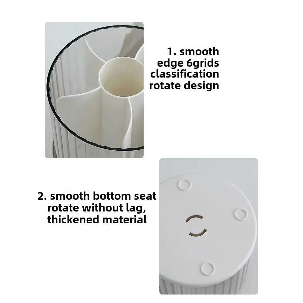 25 360° Rotating Makeup Brush Holder Cosmetic Storage Box Large Capacity Makeup Brush Storage Box Suitable for Bathroom Desktop 2
