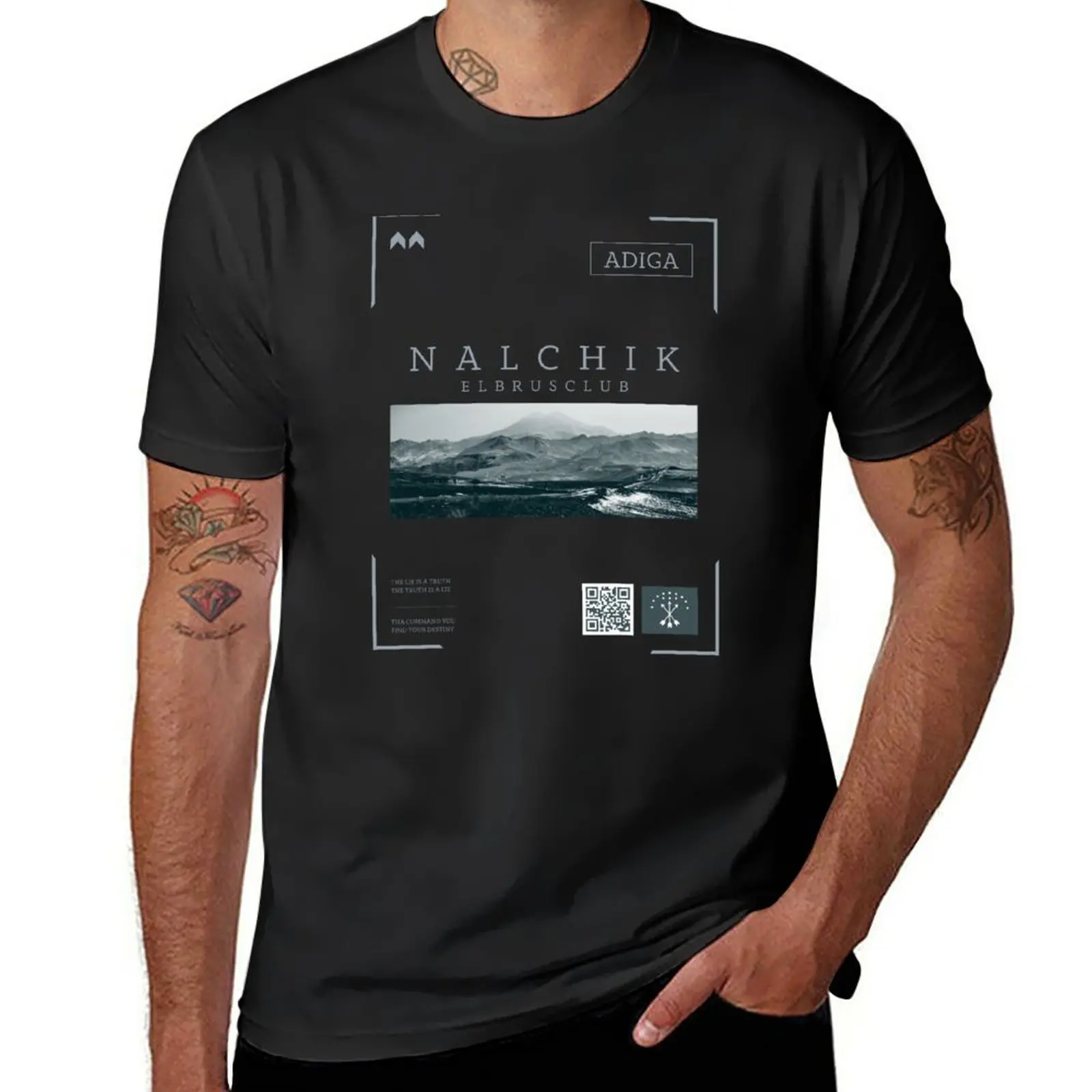 

New Nalchik black T-Shirt Tee shirt Short t-shirt summer top Men's t-shirts
