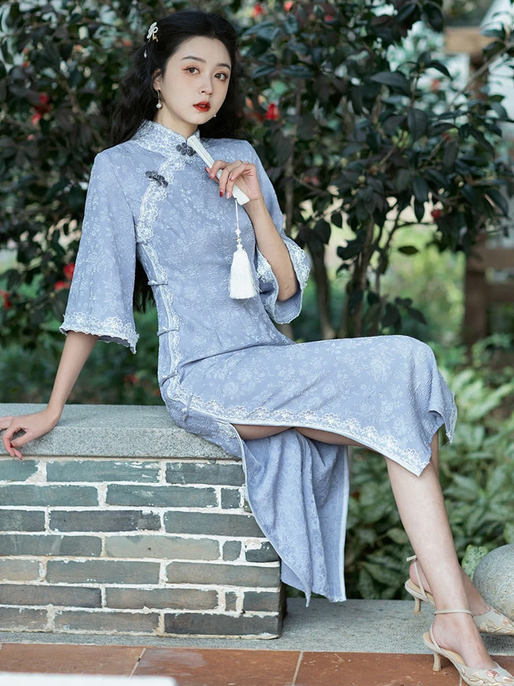  ġ Cheongsam ߱ ü Ÿ Qipao ̺ 巹  ڽ Hanfu Cheongsams 巹 Ƿ