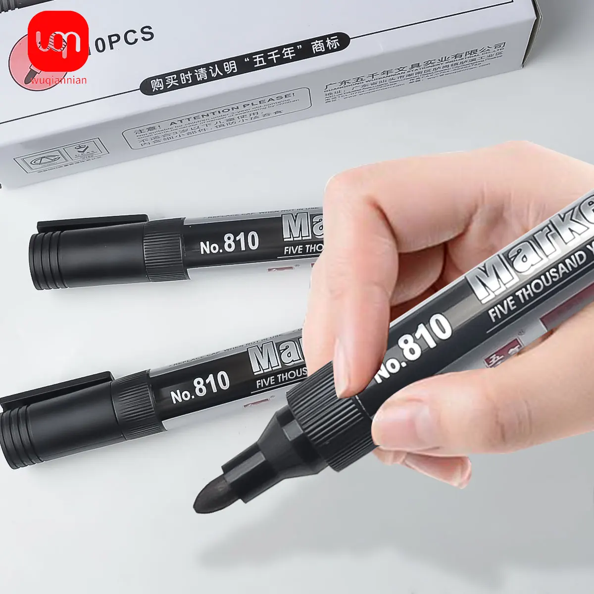 WQN-2/5/10PCS Pennarelli permanenti con inchiostro nero ad asciugatura rapida per legno, vetro e metallo resistenti allo sbiadimento e asciugare rapidamente - immagine 5