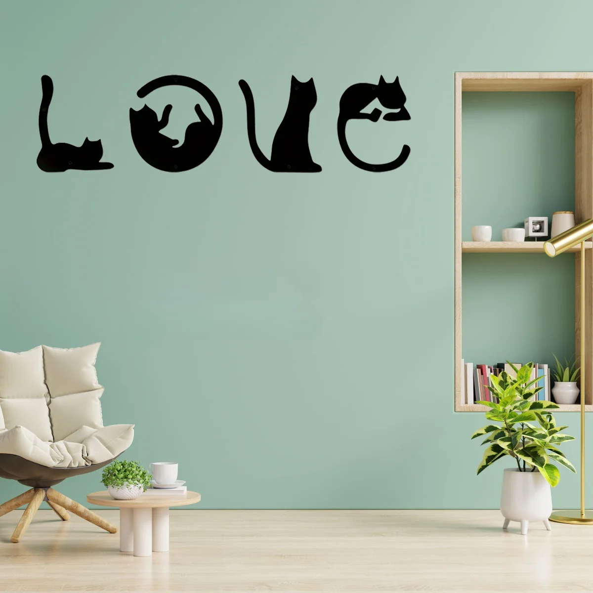 

4pcs/set Cute Cat Metal Wall Room Decor Abstract Home Wall Art Decor Gothic Valentine's Day Decor Wall Sticker Outdoor deco