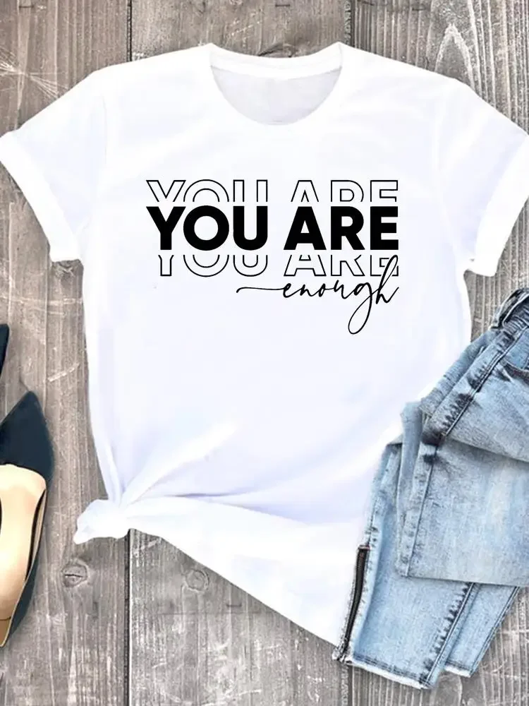 

Letter 90s Trend Sweet Female Shirt Tee Casual Women Clothes Short Sleeve Lady Fashion Print Graphic T-shirt