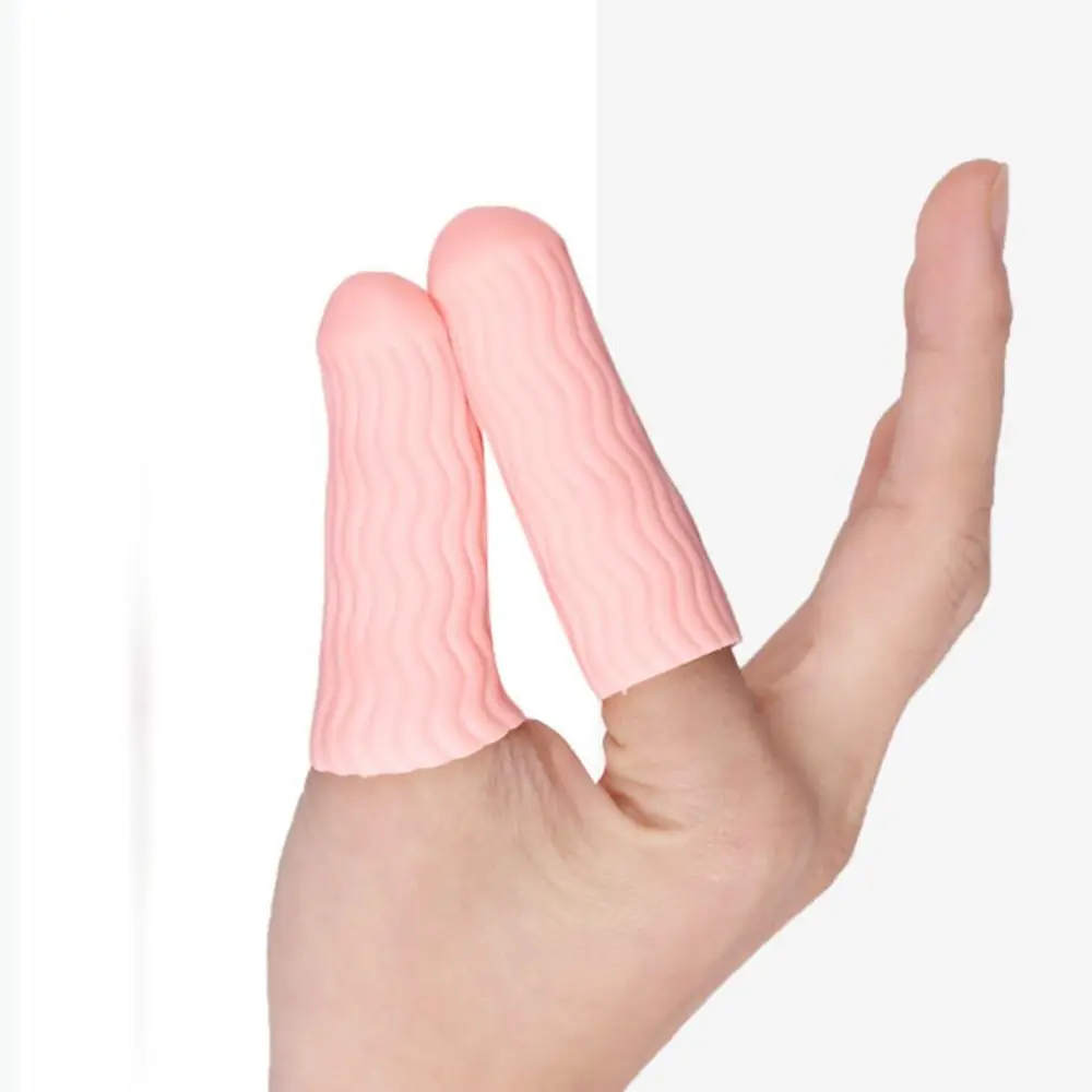 1 Pair Water Grain Style Finger Cover Tool Silicone Anti-abrasion Fingertips Protector Gloves Non-slip Soft Finger Cots Unisex