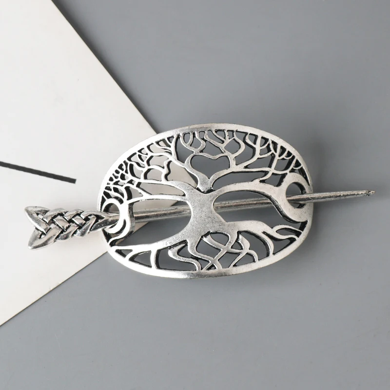 

Vintage Norse Life Tree Noble Women Hairpins Metal Solid Hair Slide Stick Queen Vikings Headdress Accessories Girl Jewelry Gift