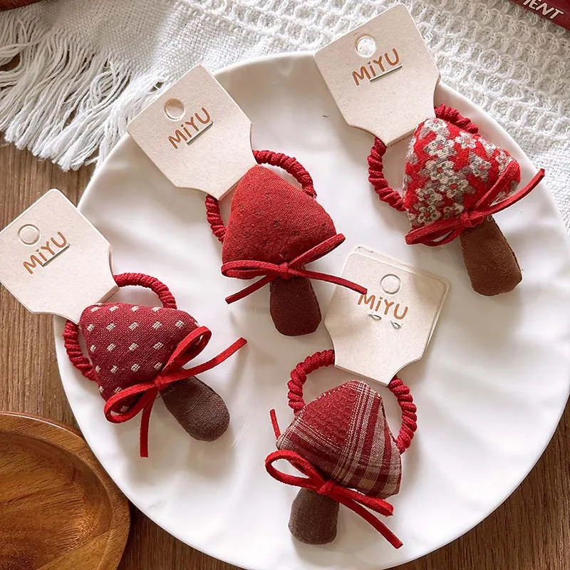 1 قطعة العصابات الشعر الاطفال الفتيات طفل لطيف الأحمر الفطر مرونة العصابات الشعر دبابيس الشعر موضة الأطفال عيد الميلاد رئيس الملحقات