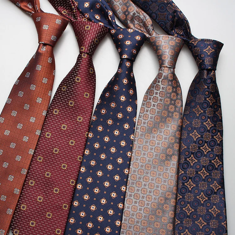 

8cm Men's Business Suit With Various Patterns Of Polyester Jacquard Men's Ties