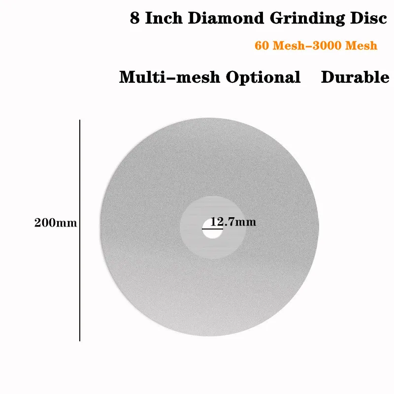 8 zoll 200mm Single Side Diamant Beschichtet Flache Runde Rad Polieren Räder Schmuck Schleifen Poliert Disc 46-2000 grit – Detail 4
