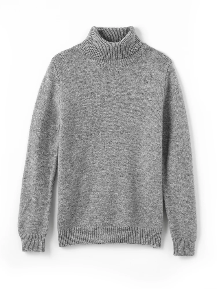 Boys Sweater Winter Childrens 100% Wool Thickened Warm Clothing Pullover Sweater Solid color High Neck Cashmere Bottom Sweater 6