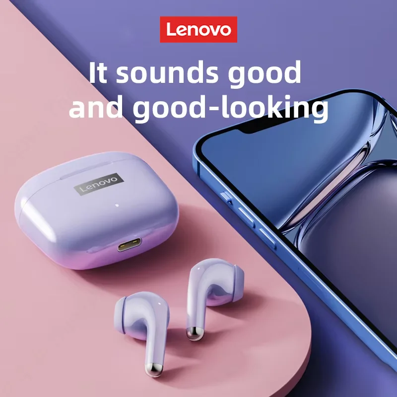New Lenovo LP40 Pro Bluetooth V5.3 Earphones Punchy Bass Sound Headset Full Comatiblbe With Android IOS Lightweight Headphones 3