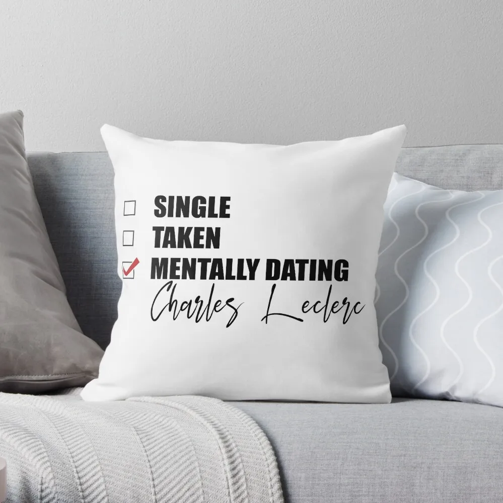 

Mentally Dating Charles Leclerc Throw Pillow Luxury Sofa Cushions Christmas Pillowcase