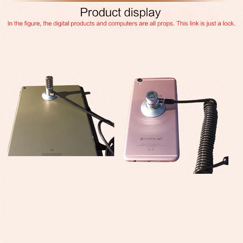 Silver Color Durable Notebook Anti Theft Portable Lock Hole 4x0.7cm Round Tablet Laptop For IPad MacBook Notebook