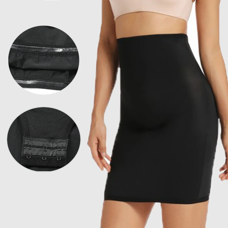Half Length Wrap Slip Underwear Women Black Underdress Above Knee Skirt Underwear Shapewear