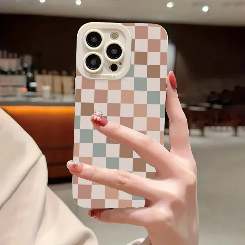 Vintage Colorful Plaid Painting Phone Case Cover