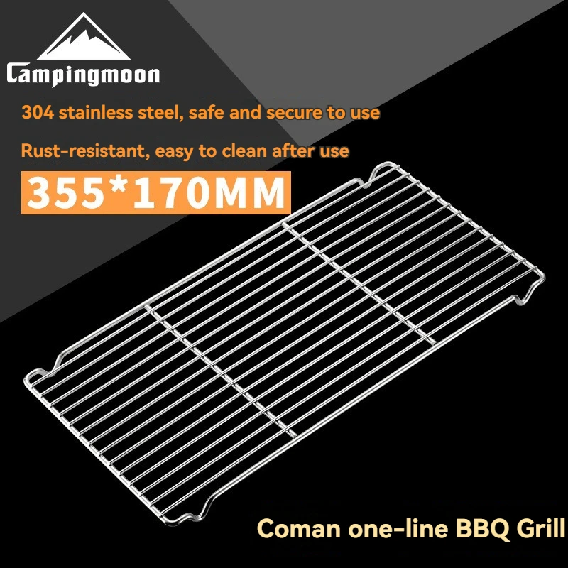 CAMPINGMOON Barbecue Grill Food Grade 304 Stainless Steel Barbecue Mesh Straight Mesh Plate Grill