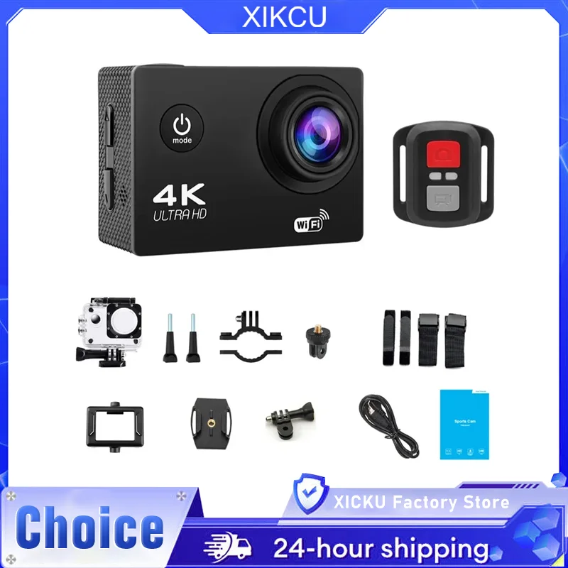 4K Action Camera 1080P/30FPS WiFi 2.0" 170D Underwater Waterproof Helmet Video Recording Camera Sports Cameras Outdoor Mini Cam