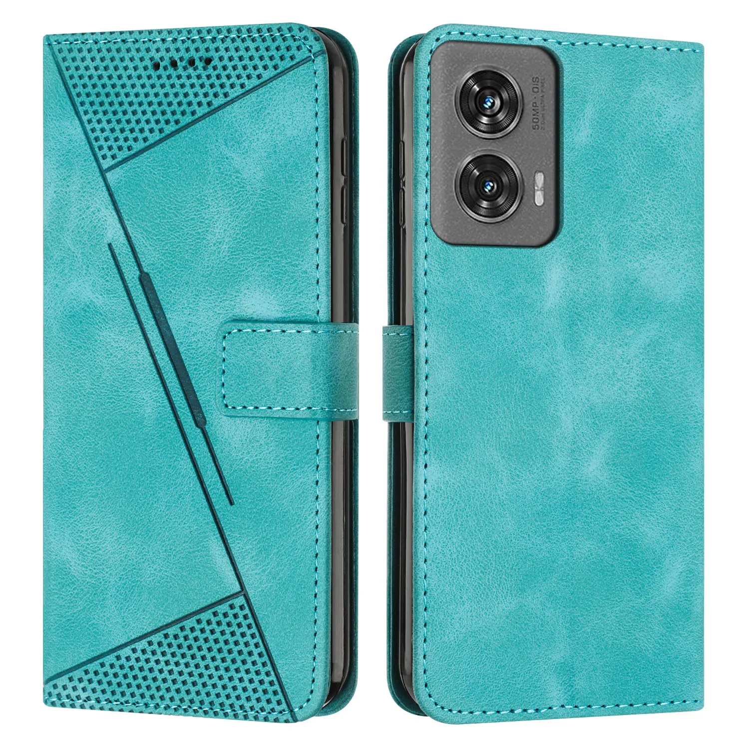 Elegant Leather Geometric Wallet Flip Cover Case