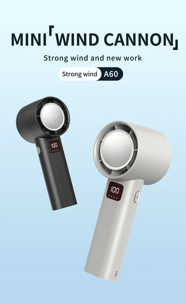 Mini Turbo Fan1set Mini Turbo Fan With USB Cable Numericalcontrol Display 9m/s High Wind Speed Power Tools Model