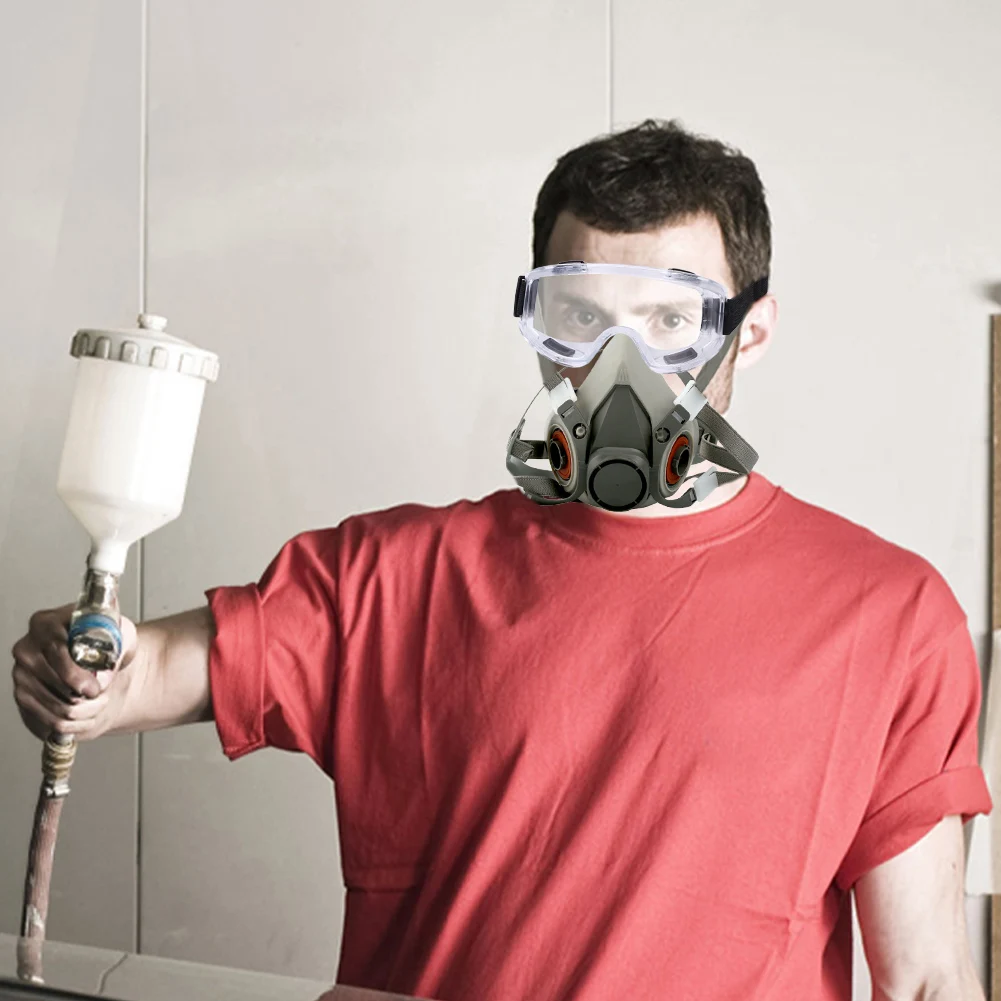 6200 Reusable Half Face Gas Mask with Goggles
