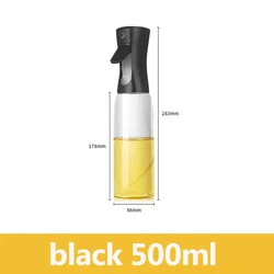 Versatile Kitchen Oil Spray Bottle for Cooking, BBQ, and Baking (500ml black)