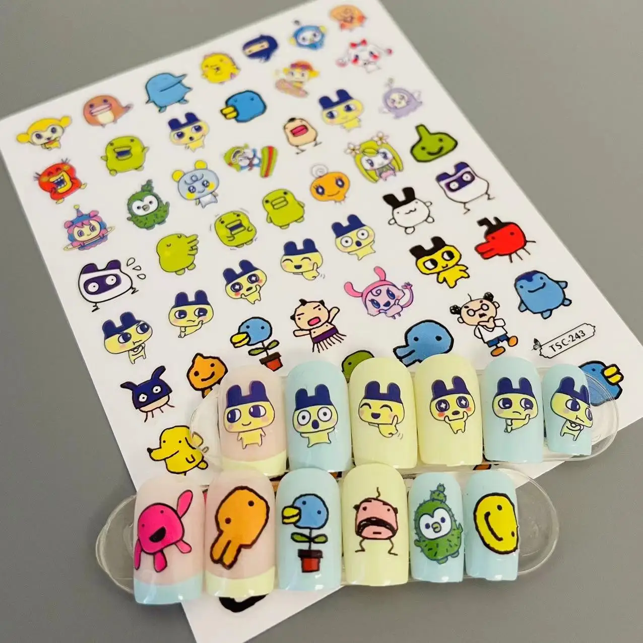 New Cute Blue Angle Tamagotchi Nail Slider Anime 3D Nail Sticker Nails Products For Nails Tsc-243