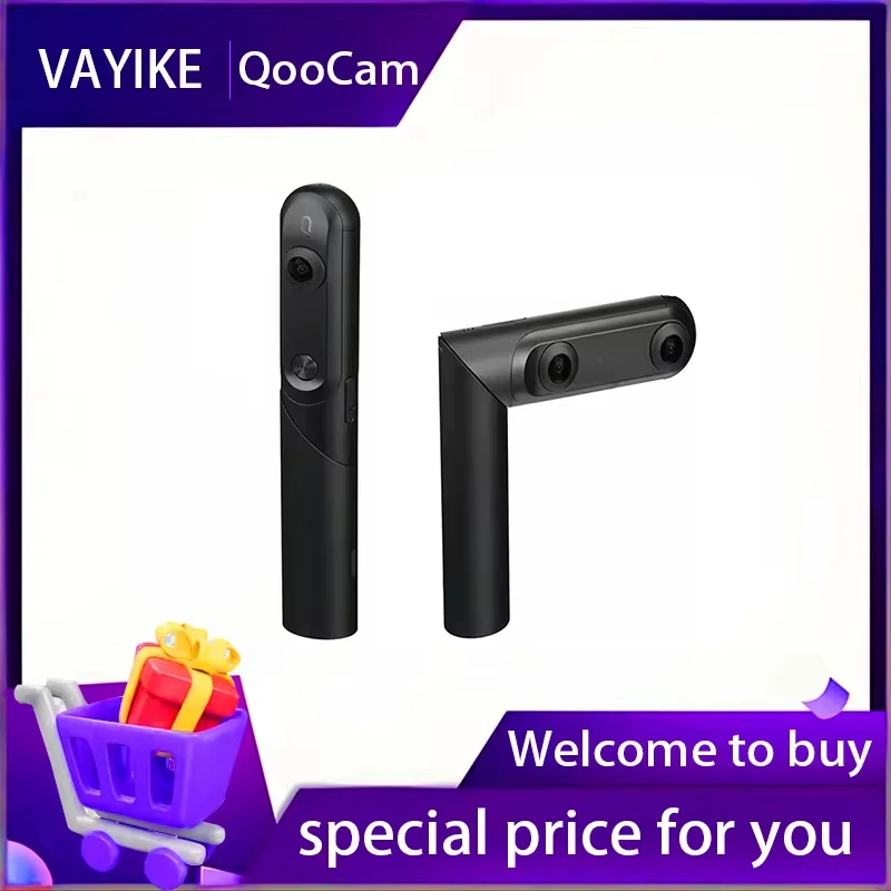 amera 4K UHD Video Recorder 3D Action KanDao QooCam Cucum 360&deg; Motion Camera 3D VR CCamera FOV 216&deg; F/2.2 Fisheye Lens