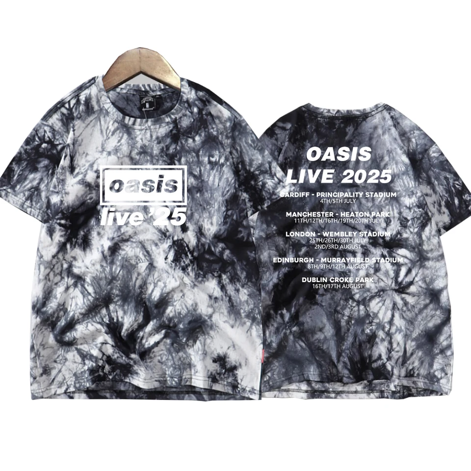 OASIS Live 25 Tour 2025 Retro Tie Dye Shirt Unisex Round Neck