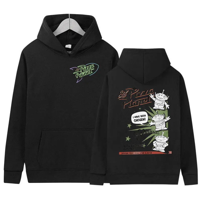 Limited Pizza Planet Graphic Hoodie Men's Women Casual Fashion Long Sleeve Sweatshirt Retro Pullover Oversized Clothing Hoodies