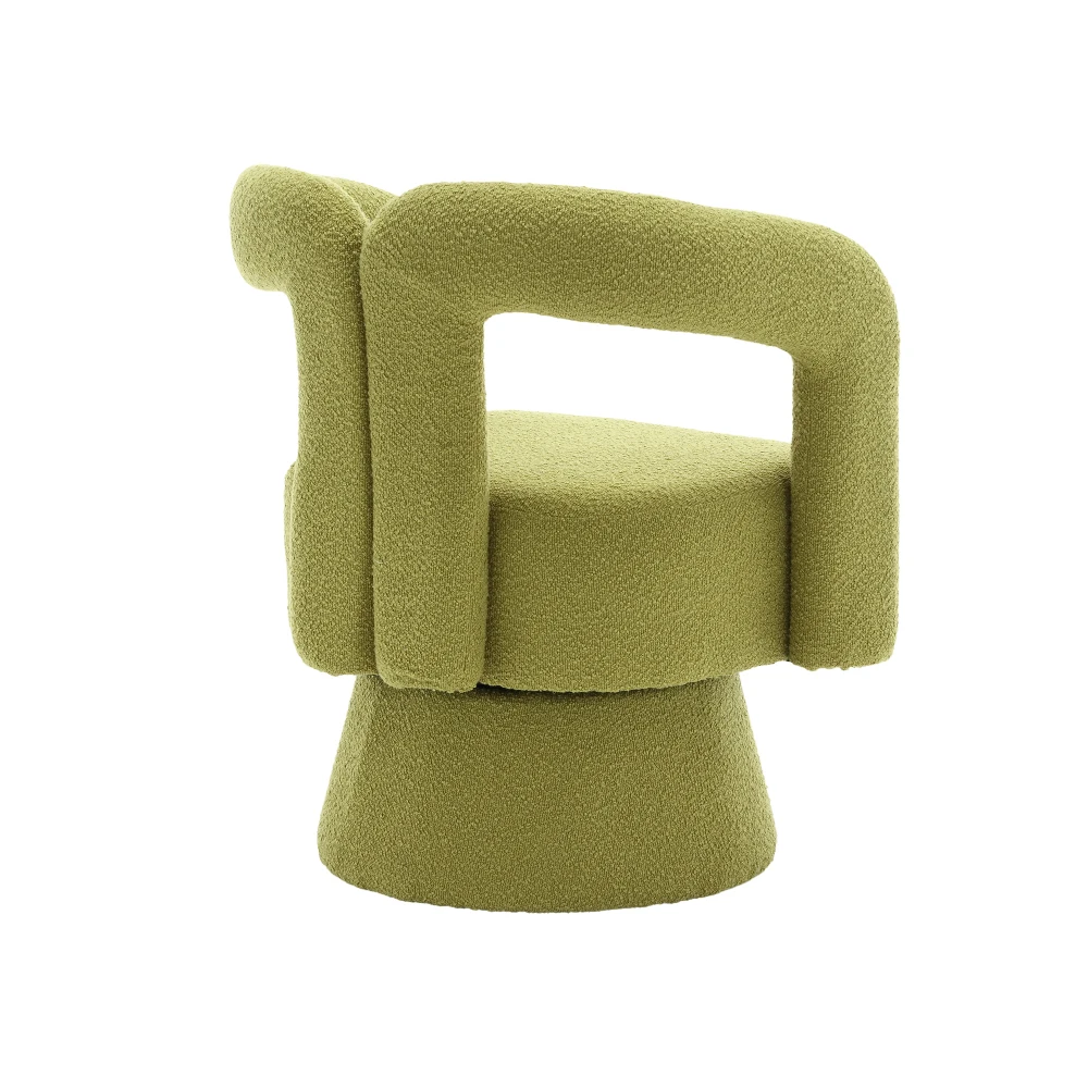 360-Grad-drehbare Cuddle Barrel-Akzentstühle, runder Sessel mit breiter Polsterung, flauschiger Stoffsessel für Wohnzimmer und Schlafzimmer – Detail 21