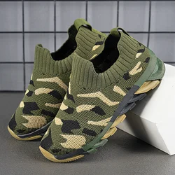 Camouflage Green Sneakers for Boys Kids Shoe 4 To 12 Years Trendy Slip on Children Running Casual Sports Boy Shoes Free Shipping