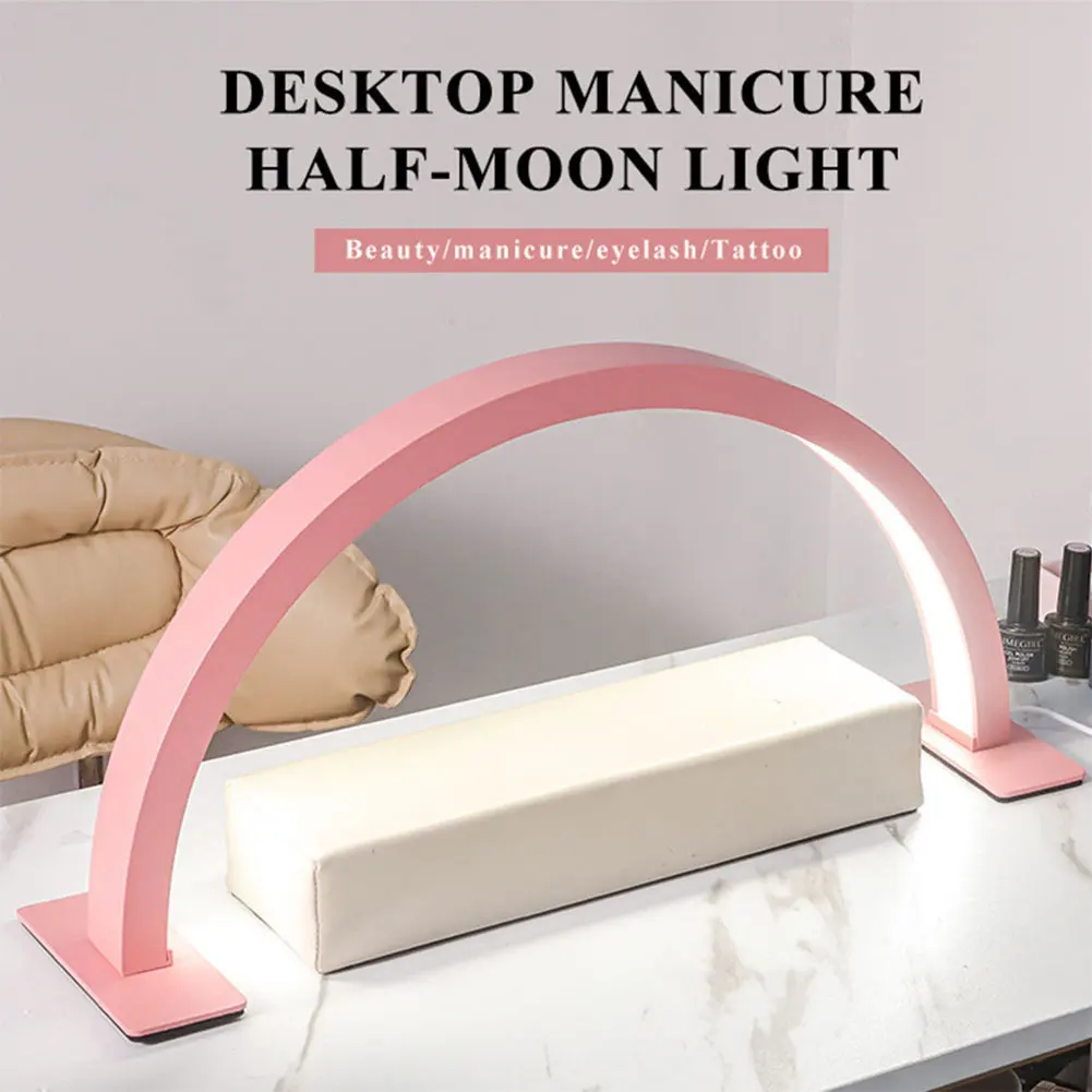 LED Nail Lamp U-shaped Half Moon Nail Work Light 3 Colors 10 Brightness Filling Light Beauty Salon Simple LED Makeup Desk Lamp