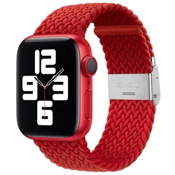 Braided Elastic Solo Loop Bracelet - 49mm 42mm 44mm 45MM (Red 07)