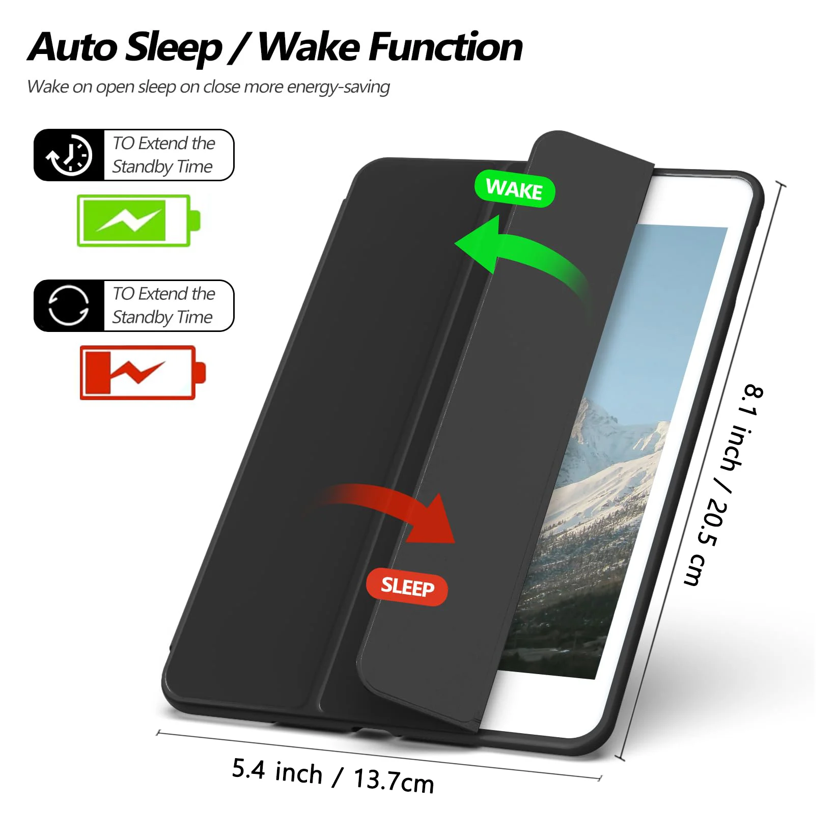 Trifold Magnetic Flip Smart Cover with Soft Silicone Shell