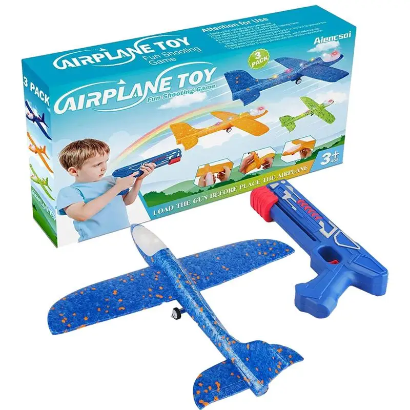 

Airplane Toys With Launcher Strong Lightweight Hand Throw Launch Aircraft Fun Outdoor Flying Toys Birthday Gifts For Boys Girls