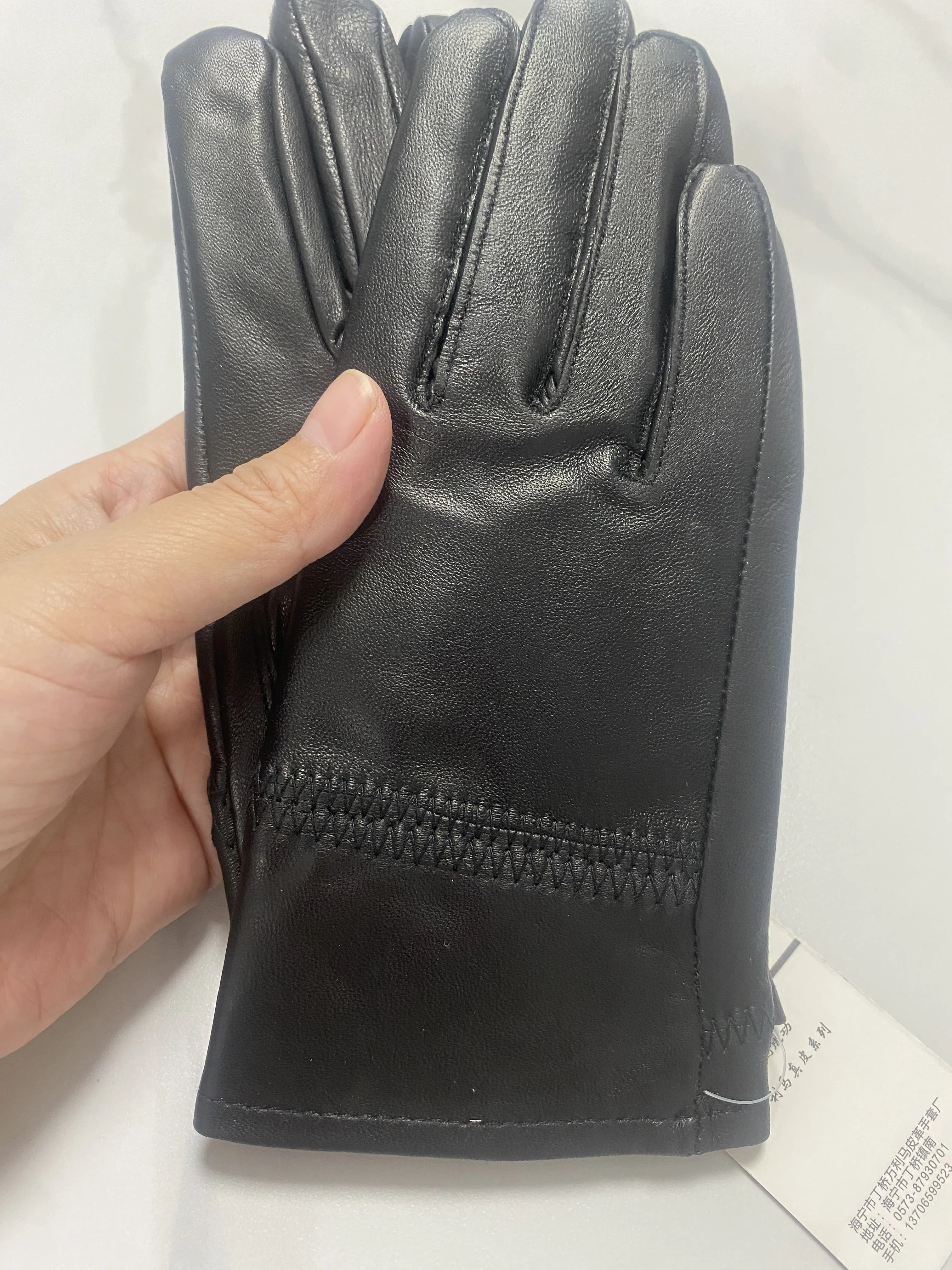 Children's autumn winter thicken warm fleece lining leather gloves boy girl kids natural sheepskin leather glove R1879