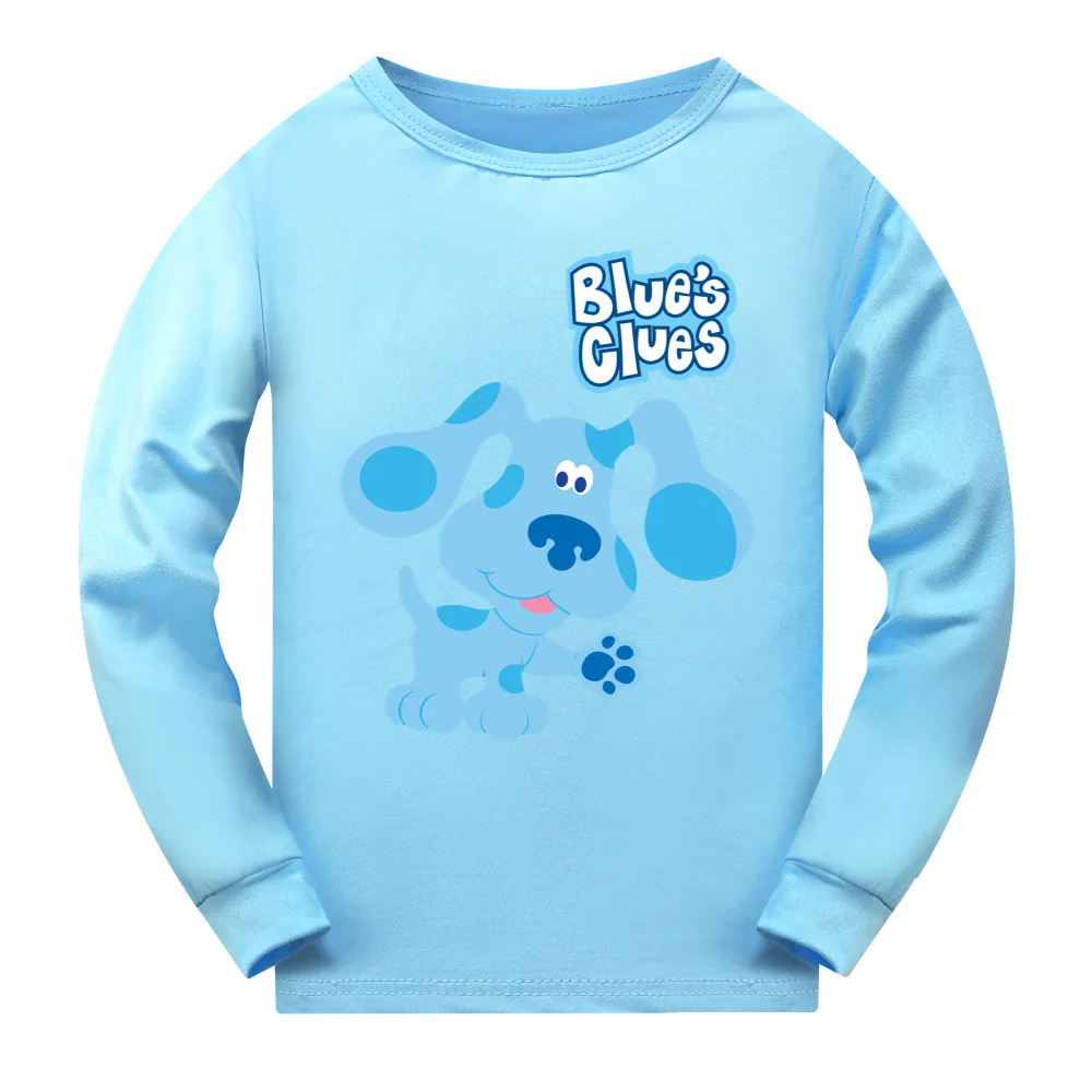 cotton nightgowns Blues Clues Children's Long Sleeved Trousers Pajama Suit Family Christmas Pajamas Girls Pijama Set Baby Boy Clothes Set Tshirt pajama sets cute	 Sleepwear & Robes