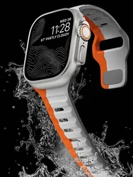 Correa de silicona suave para Apple Watch, pulsera deportiva para iwatch series 5, 6, 7, 8, 9, Ultra 2, 49mm, 44mm, 45mm, 42mm, 41mm, 42mm
