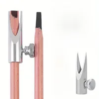 1/2Pcs Adjustable Aluminum Alloy Eyebrow Pencil Sharpener Tool – Manual Drawing Pen Knife with Secure Clamp for Beginners 5