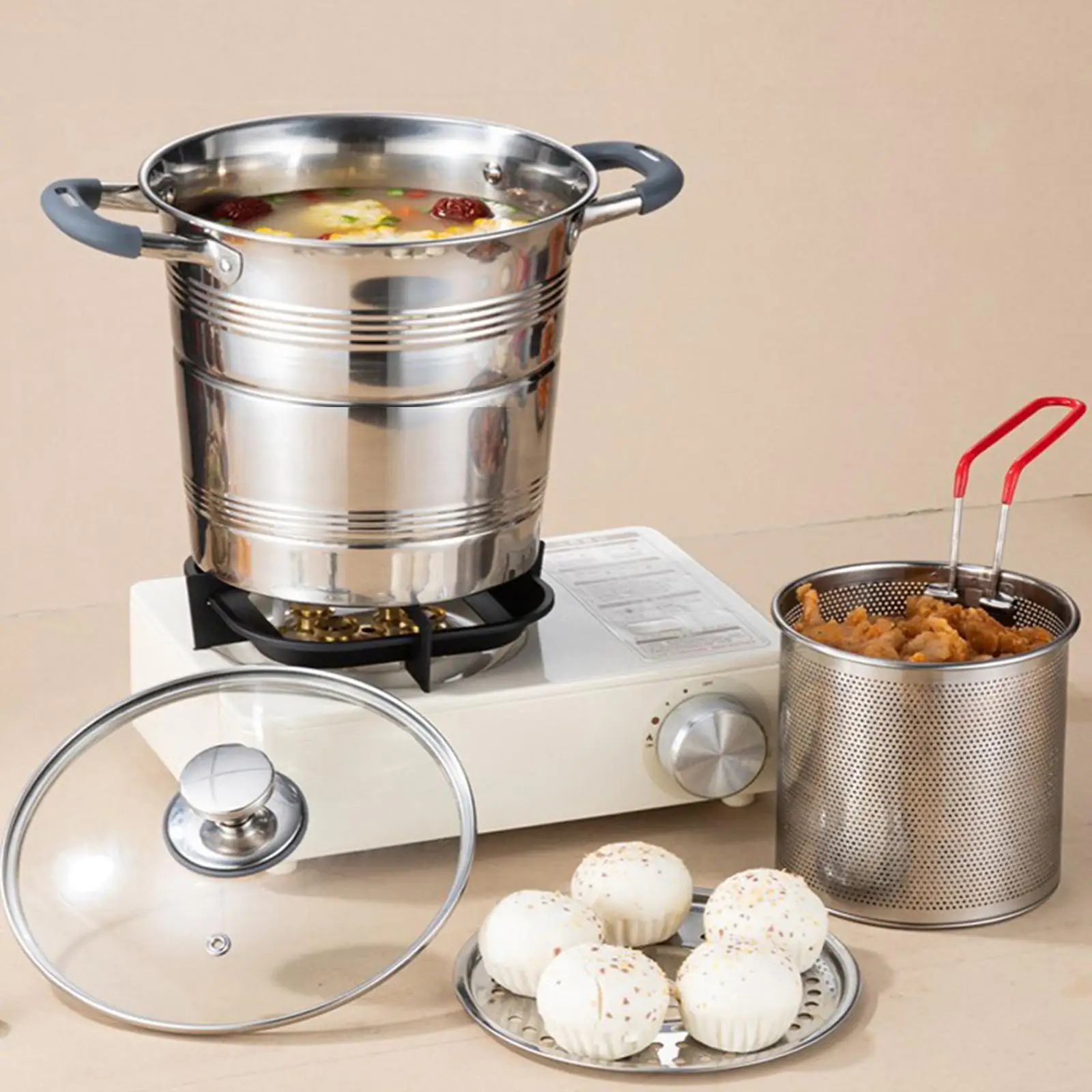 Stainless Steel Deep Fryer Pot Blade Cookware French Fryer for French Fries Home Kitchen Stainless Steel Deep Fryer Pot Blade Cookware French Fryer for French Fries Home Kitchen