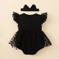Baby Mädchen Strampler Kleid mit Fliegenärmeln – Bild 2