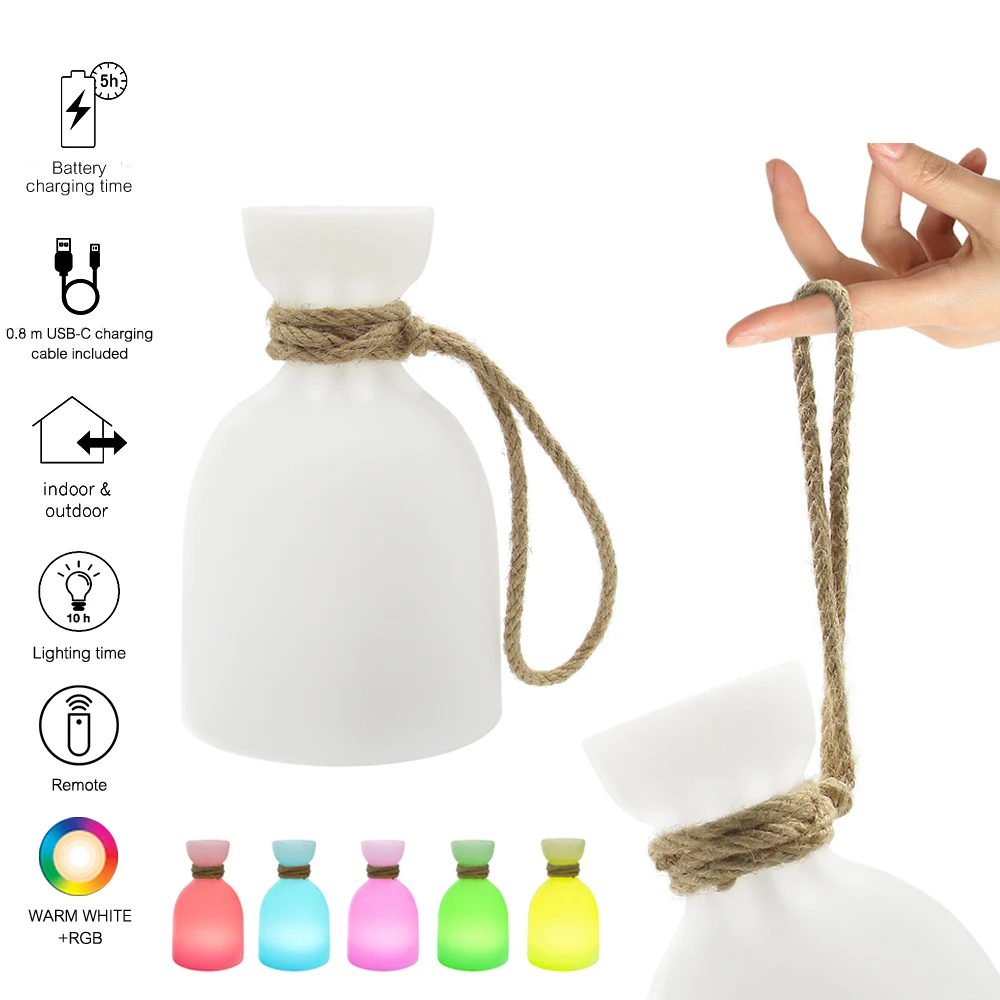 

Decoration chambre Table lamp LED Rechargeable bedside lamp usb charger Night Light RGB Colour Portable Garden Patio Desk lamp