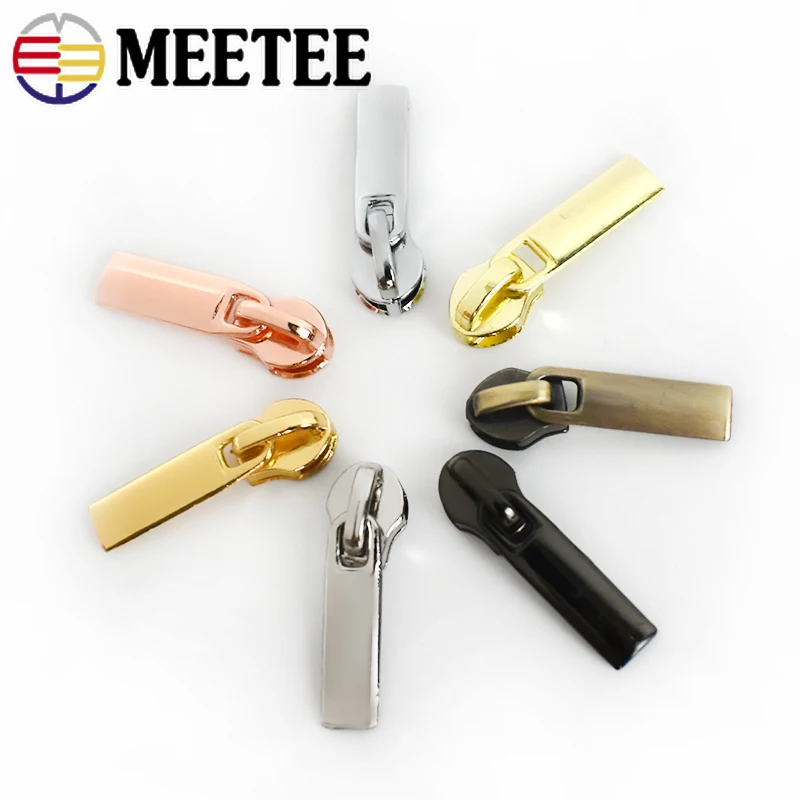 20pcs Meetee Zipper Sliders for 3# Nylon Zippers Tapes Puller Jacket Pocket Decor Zip Head Bag Repair Kit DIY Sewing Accessories