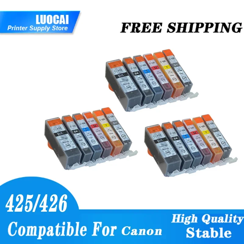 

18pcs For Canon PGI-425 CLI-426 Compatible Ink cartridge For Canon PIXMA IP4840 IP4940 IX6540 MG 5140 5240 5340 Printer