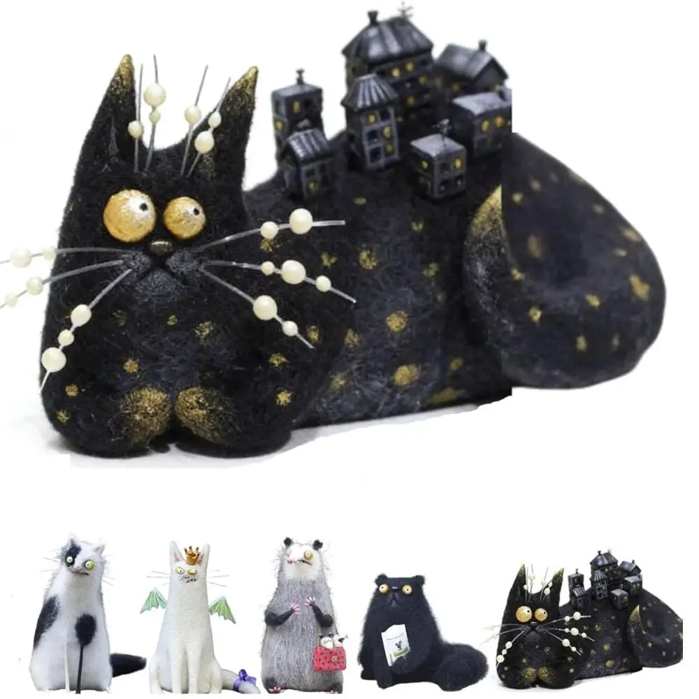 Quirky Handmade Wool Felt Animal Companions - Mini Decor