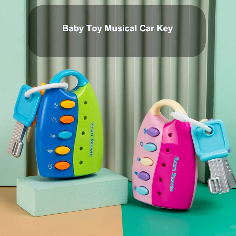 

Baby Toy Musical Car Key Vocal Smart Remote Car Key Model Children Pretend Play Toys Music Educational Toys for Kids Girls Boys