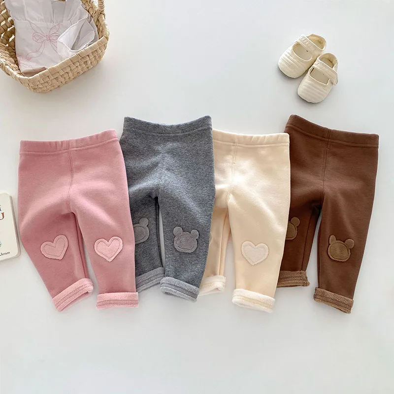Girls Fleece Leggings Winter Kids Pants